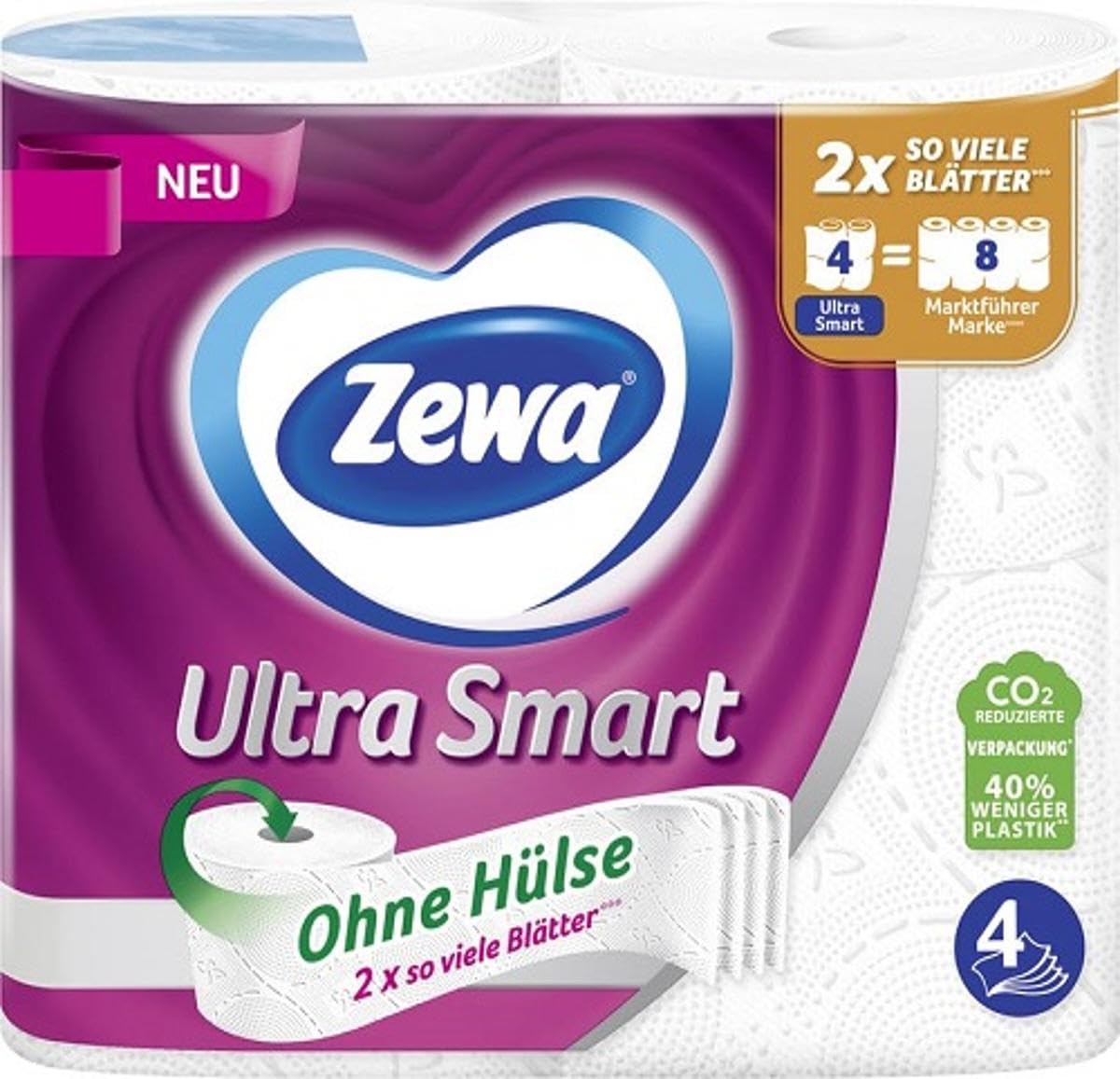 Zewa Papier toaletowy Ultra Smart 4-warstwowy, 4 sztuki w opakowaniu