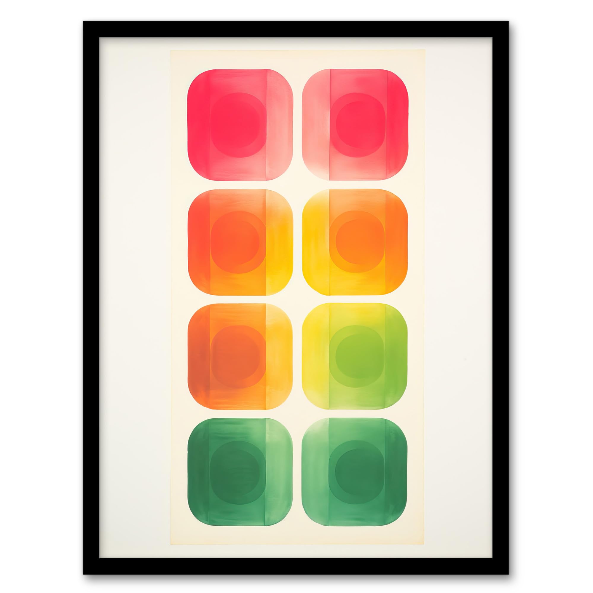 Artery8 Mixed Signals Traffic Lights Abstract Geometric Minimalist Artwork Framed Wall Art Print A4