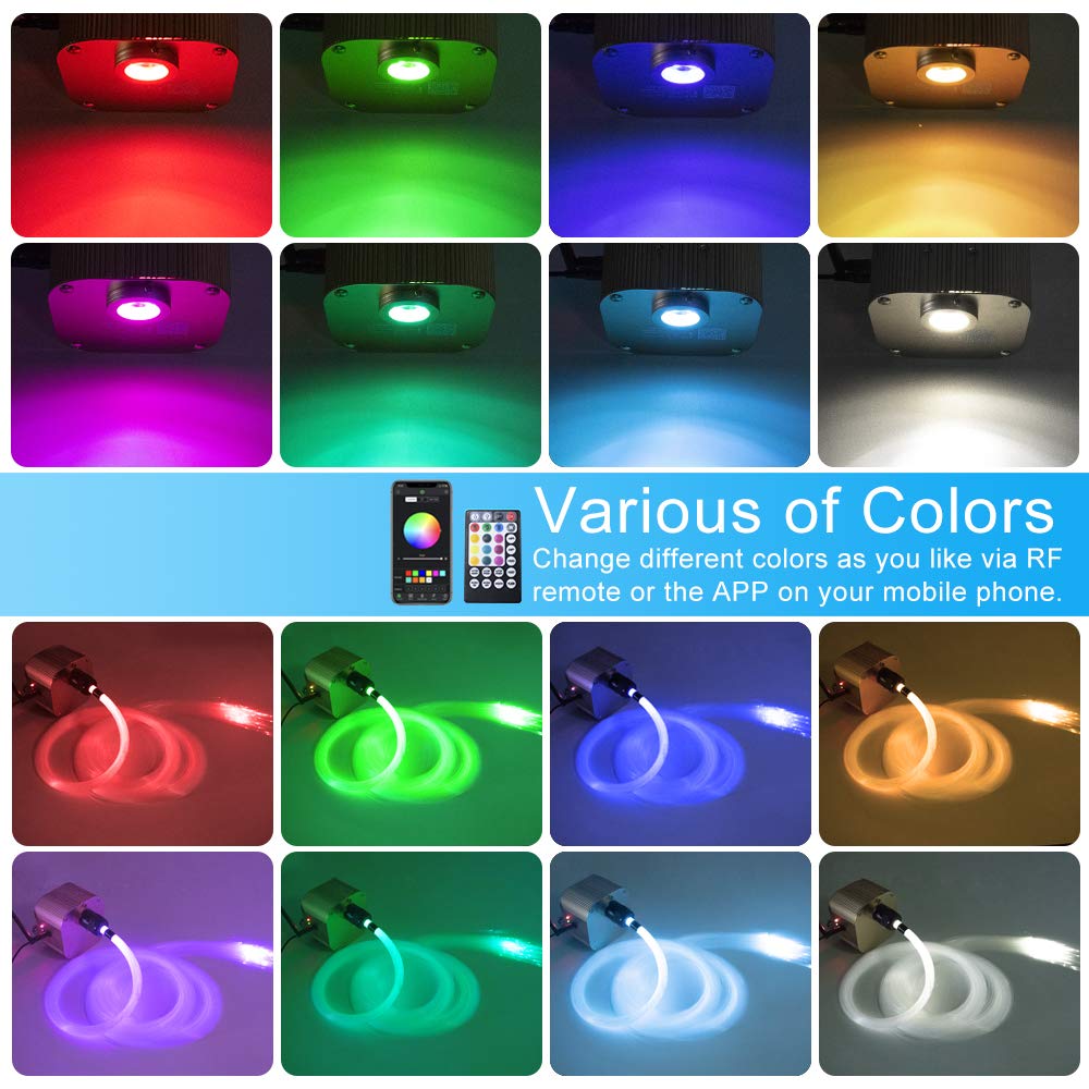 Luce A Fibra Ottica Per Soffitto 10W | 460 Fili Da 3 Metri Con Telecomando E Controllo APP | Cielo Stellato Con Musica E Cambio Colore