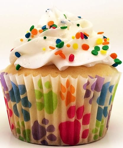 Miniatura 5 de Forros de papel prémium para cupcakes con estampado de patas (32 unidades), no necesita molde para magdalenas