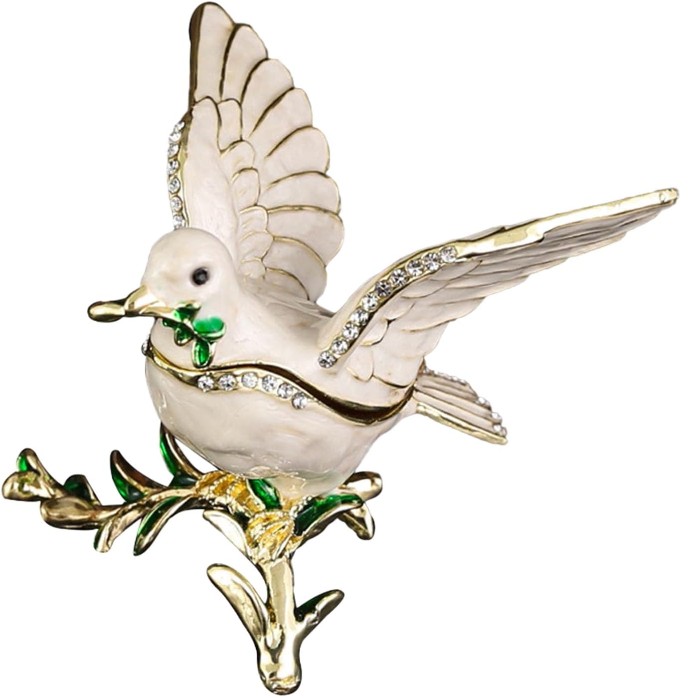 Sophisticated Jewelry Display Case Sturdy Metal Materials with Ornamental Doves Shape Metal Jewelry Holder European Fashion Case