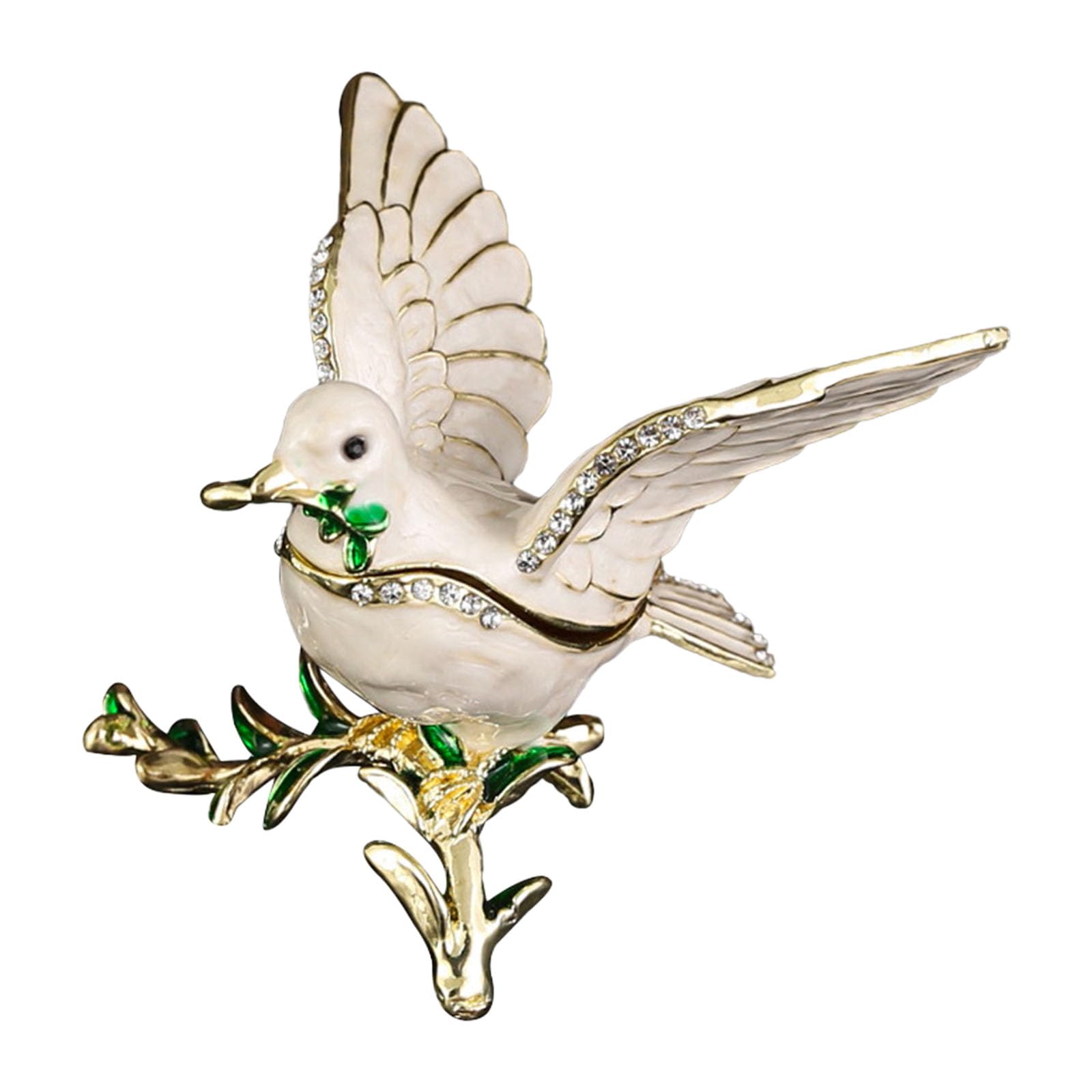 Msioytog Luxurious Metal Keepsakes Box Designed with Contemporary Bird Theme Sturdy Metal Jewelry Container for Jewelry Collection Artistic Display Case