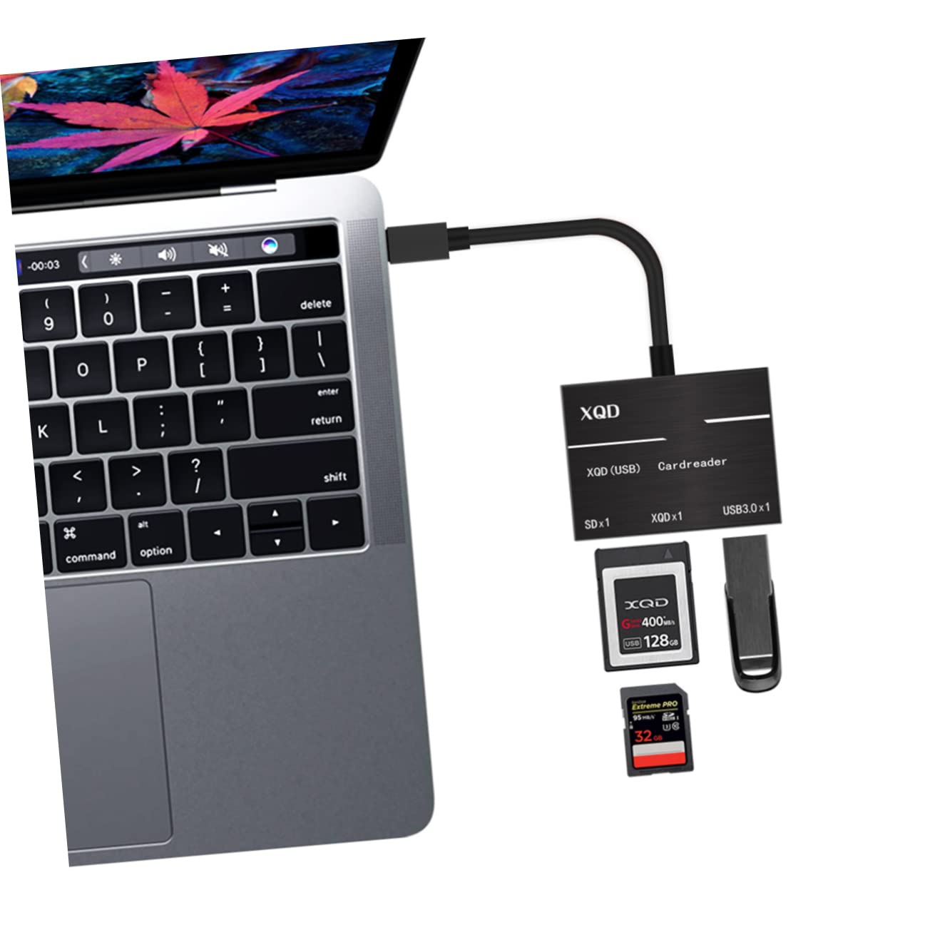Uonlytech 2piezas Adaptador Lector De Tarjetas USB-c Compatible con Soporta Tarjetas y Alta De Diseño Color Negro