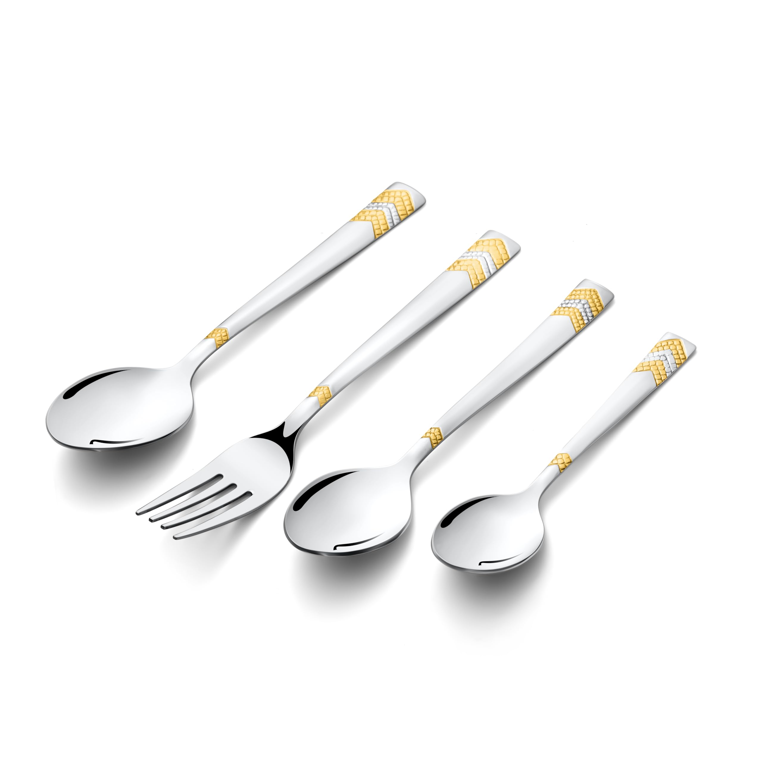 24K Gold Flatware Set - Premium Stainless Steel Cutlery with Stand -3