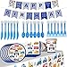 Auto di ingegneria Party Set, Nesloonp Il Set di Posate per Feste Include Posate,tovaglie,tovaglioli,Cappelli per Compleanno, per Compleanno,Natale,Ringraziamento, Riutilizzabile