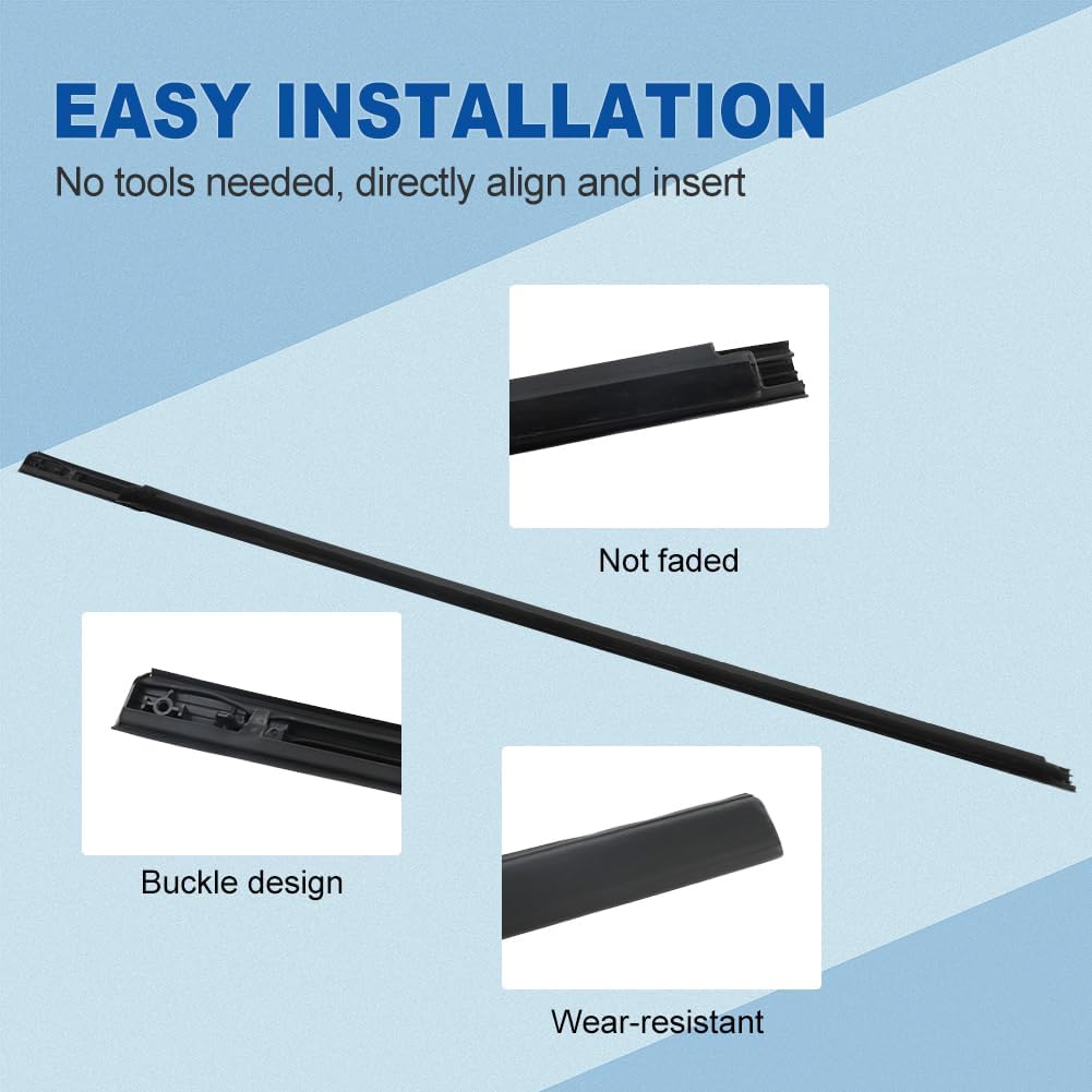 JDMON Weatherstrip Window Trims Compatible with Ranger PX2 PX3 Wildtrak Raptor XLT XL 2012-2021, Door Outside Weather Stripping Moulding Trim Seal Belt Replace AB3926201A39AE AB3Z2625554F AB3Z2625555E