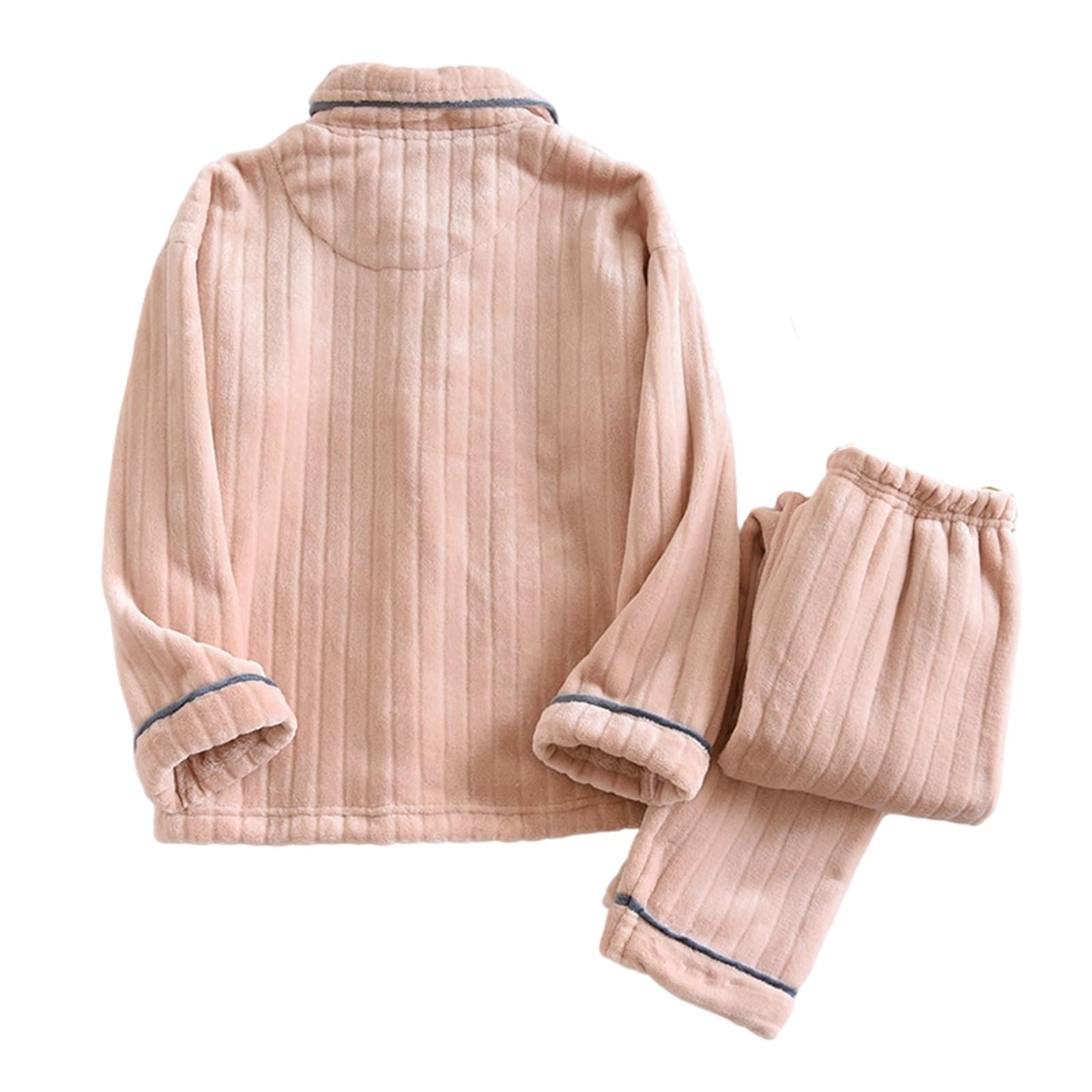 WWricotta Pijama de Franela para Hombre, a Cuadros cálido con Botones al Frente, para Comodidad y relajación en casa Durante el Clima frío, Conjunto de Invierno