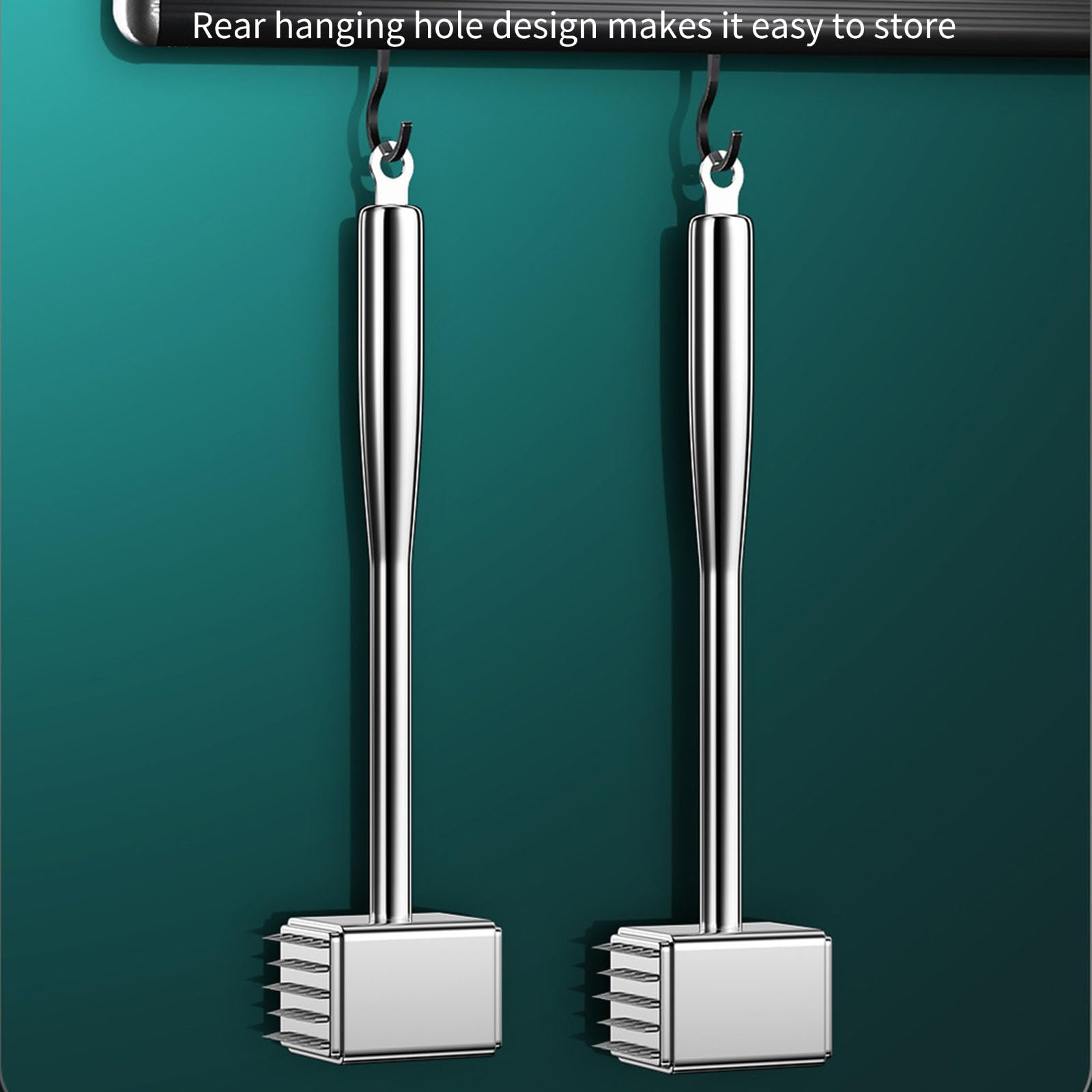 Fleischhammer aus Edelstahl 316 mit bequemem für Steak und Hühnerfleischklopfer Hammer Kochzubehör Ergonomischer Fleischklopfer