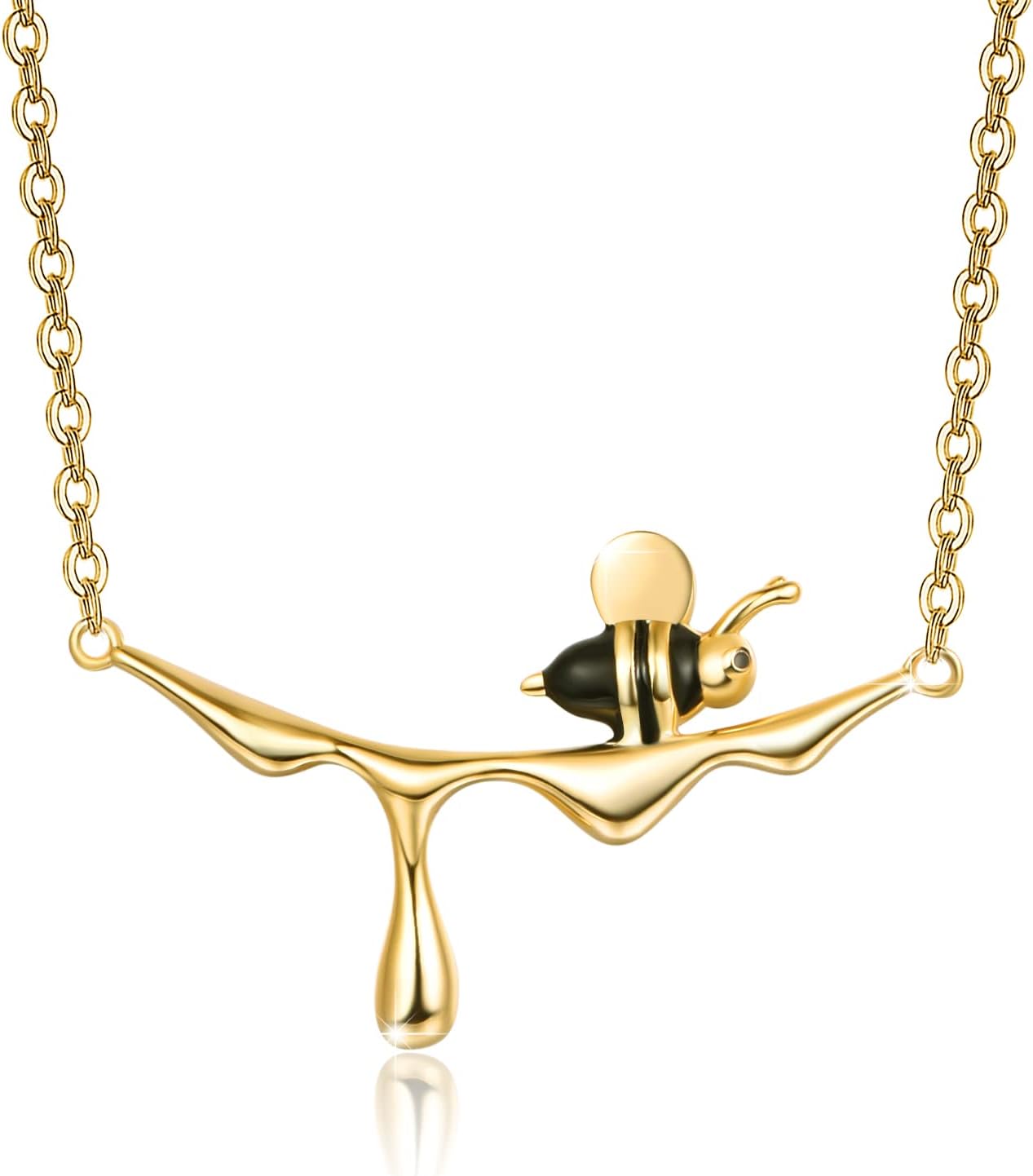 CUOKA MIRACLE Bee Necklaces for Women 925 Sterling Silver Honey Bee Pendant Necklace Animal Jewelry Lovely Gift for Friends Lover Wife