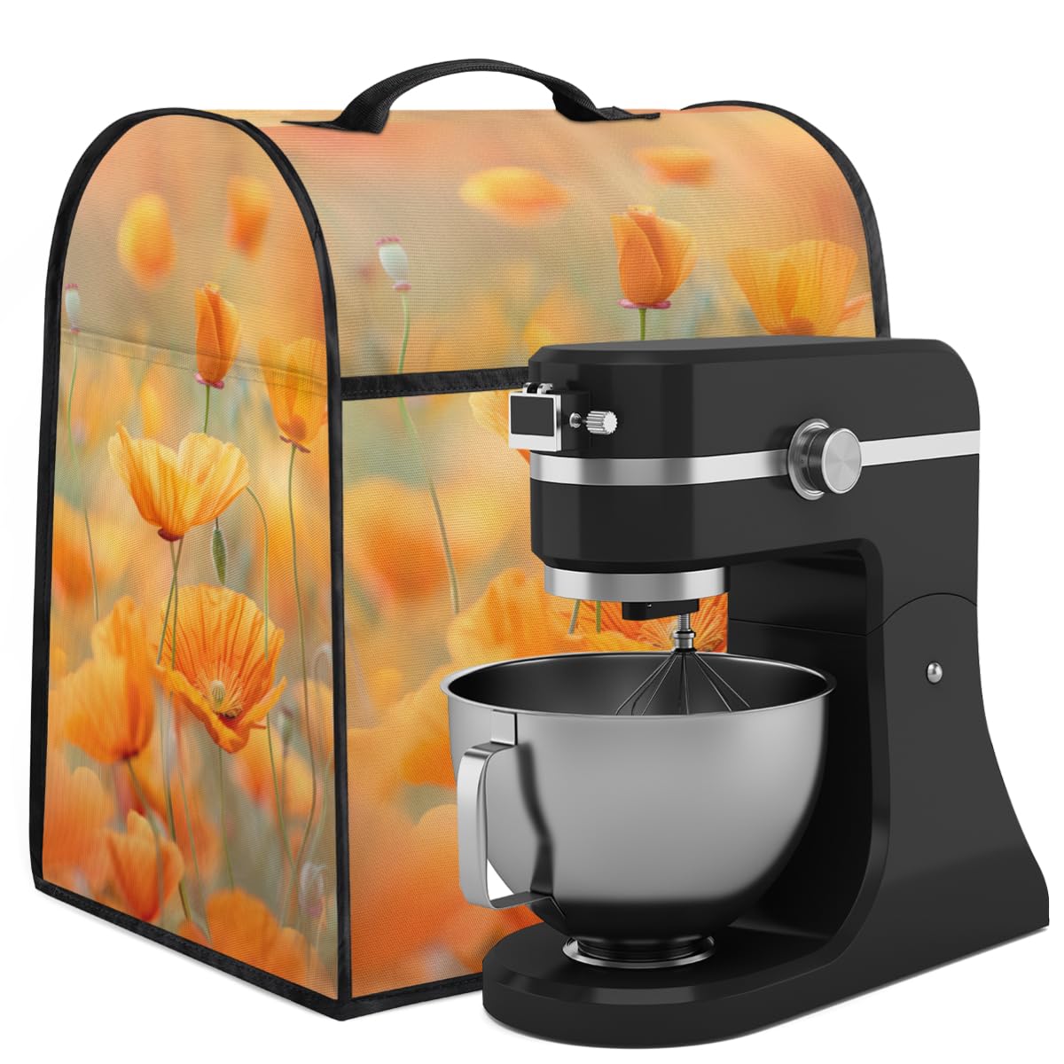 Coffee Maker Cover Daisy Floral Kitchen Appliance Covers Small Appliance Covers Blender Cover Juicer Cover Dust Covers for Kitchen Appliances with Top Handle and Pockets,Washable,B791