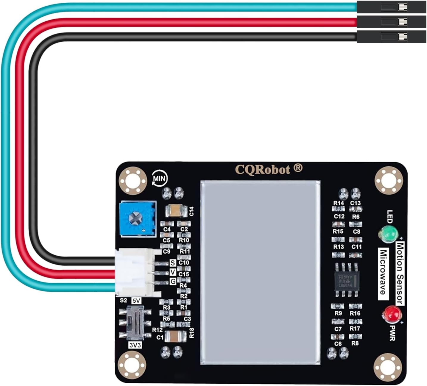 CQRobot Ocean: 10.525GHz Doppler Effect Microwave Motion Sensor Compatible with Raspberry Pi and Arduino Board. for Industrial, Measurement, Automatic Doors, Sensor Lights, Reversing Radar, etc.