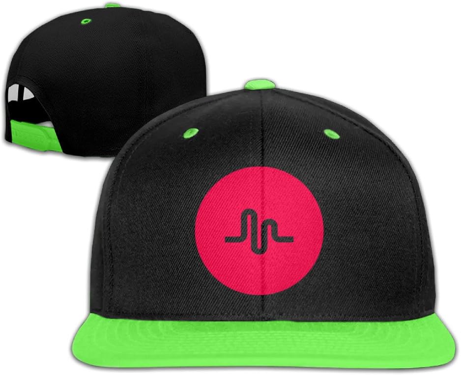 Musically Low Profile Snapback Hat Fitted Hats Flat Bill Visor Hats for Kids KellyGreen