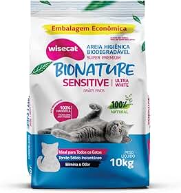Bionature Sensitive Areia Higiênica para Gatos Biodegradável Wisecat 10kg