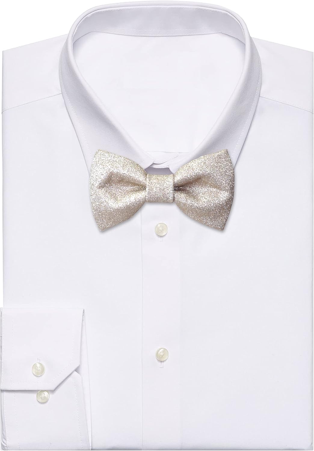 Men's Plain Color Pre-tied Bow Tie and Pocket Square Set | Glitter Sparkling Bow Tie set for men and women | CK Bow Tie