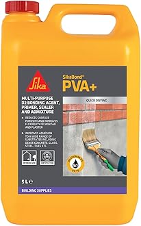 Sika SikaBond PVA+, General Purpose Adhesive, Primer And Sealer – Easy To Use – British Standards Approved – 5 Litre