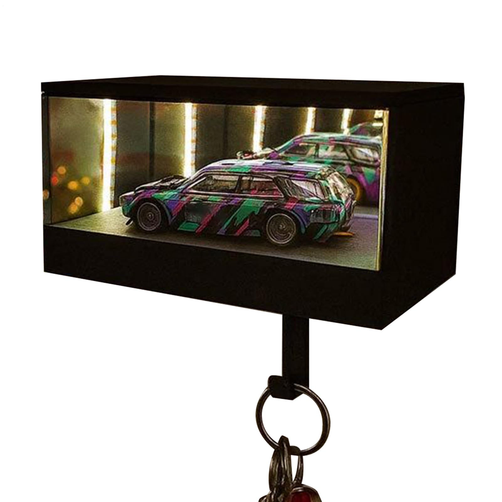 Porte-clés miroir illusion LED pour décoration murale