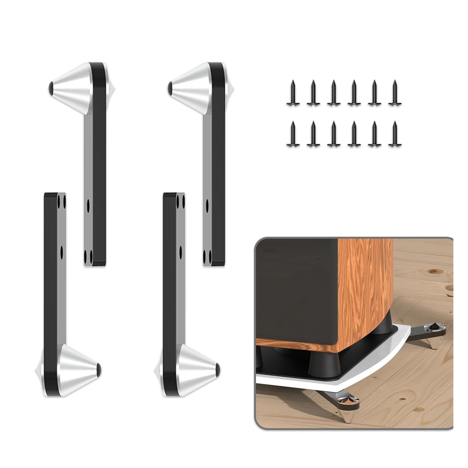 Inox SpeakerSpike Piedino for supporto for altoparlante 2/4 pezzi | Subwoofer Staffa a punta antiurto Altoparlante Spike Ammortizzatore Stud Trip(2pcs)