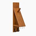 Drop Shelf Wooden Motorcycle Helmet Holder Wall Mount with Key Hooks | Solid Teak Wood Helmet Stand & Riding Gear Organizer | Helmet Hanger for Home, Garage & Entryway gallery image