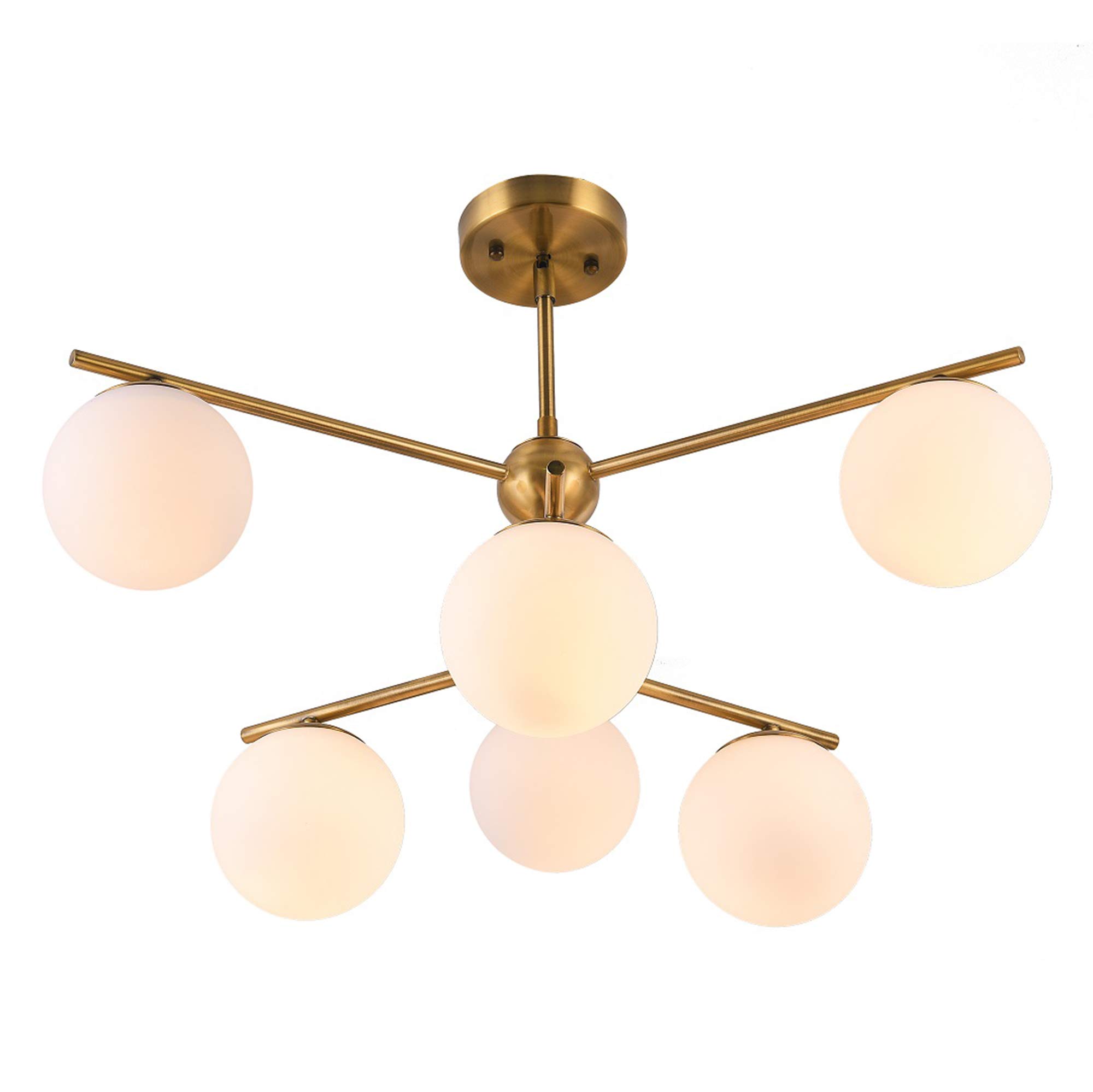 Warehouse of Tiffany D2202/6 Ciska Antique Brass 6-Light Chandelier, 27.56" L x 27.56" W x 19.69" H