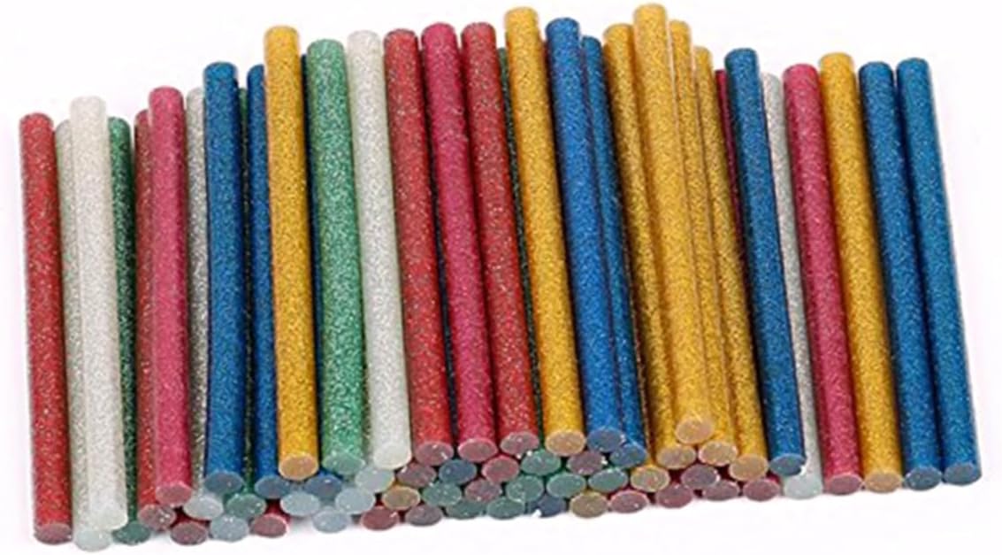 Strong Bond 200pcs Hot Melt Glitter Glue Sticks for Crafting Repairs Random