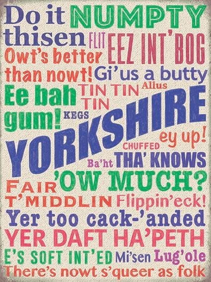 Small (150 x 200mm) Metal Sign - Yorkshire Words