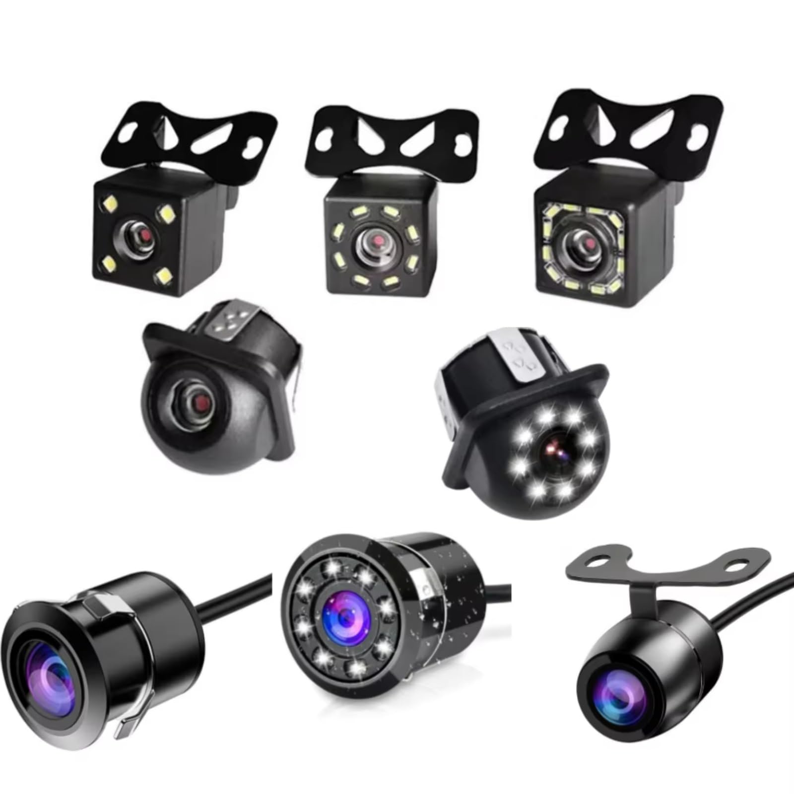 Samochodowa kamera cofania noktowizor IP68 wodoodporny CCD LED automatyczny monitor cofania 170° HD tylna kamera samochodowa (8 diod LED) (8 diod LED)