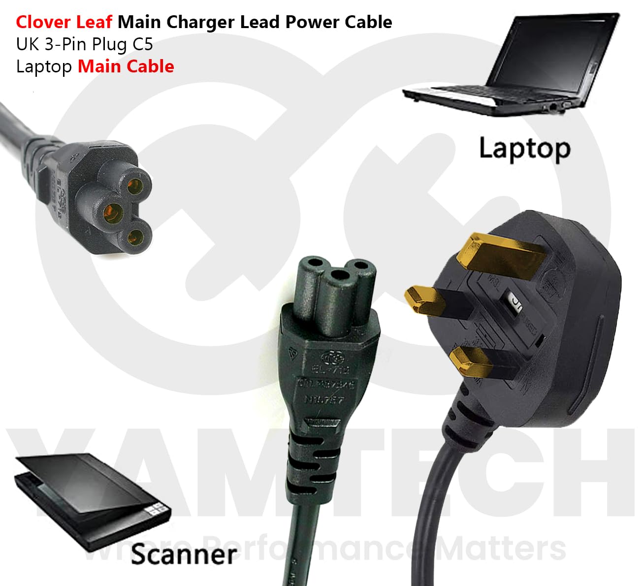 6ft UK Computer Power Cable 18AWG BS 1363 To C13 10A 250V UK Power Cord