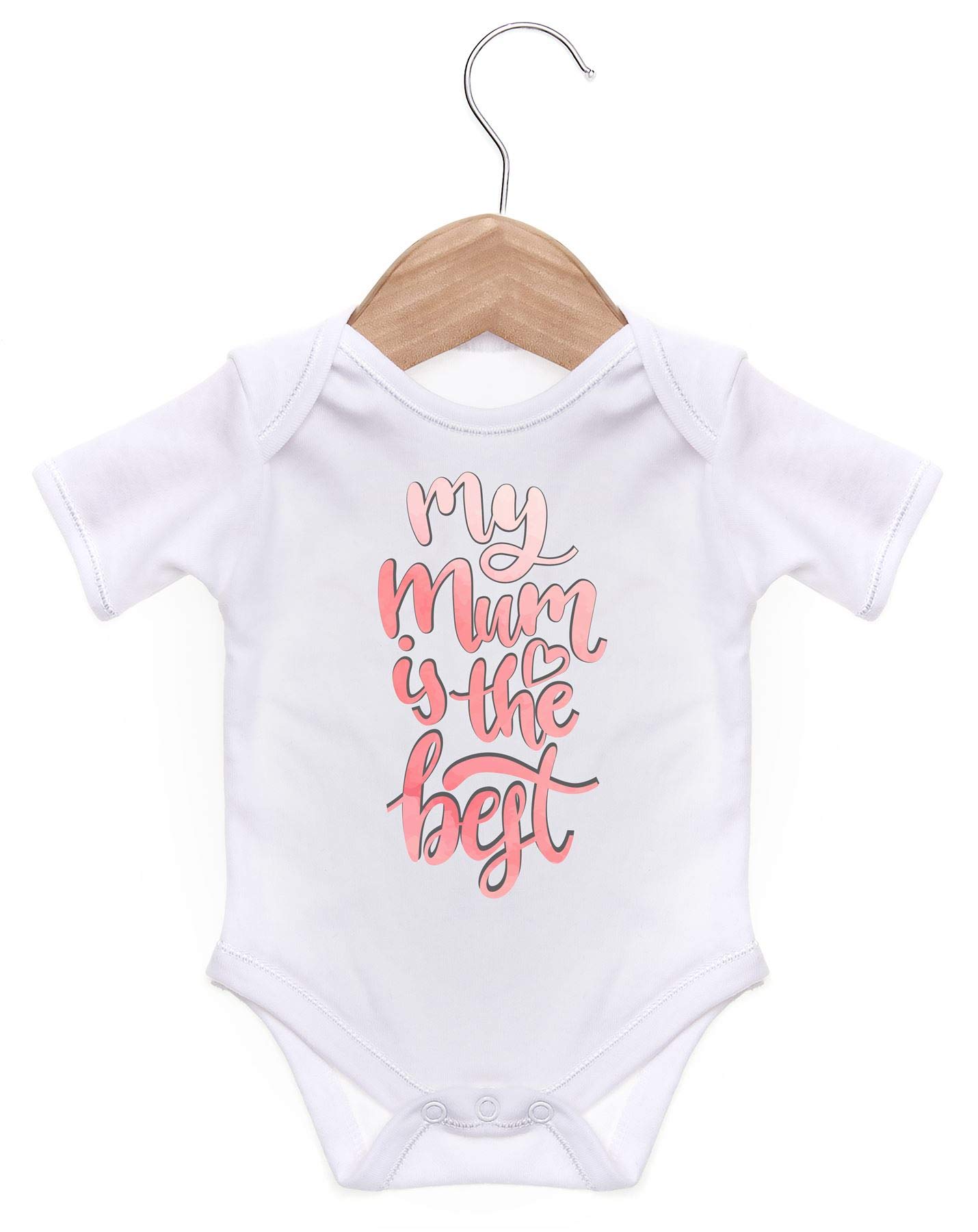 ART HUSTLE My Mum is The Best/Baby Grow for Baby Boy Or Girl (White - 0-3m)