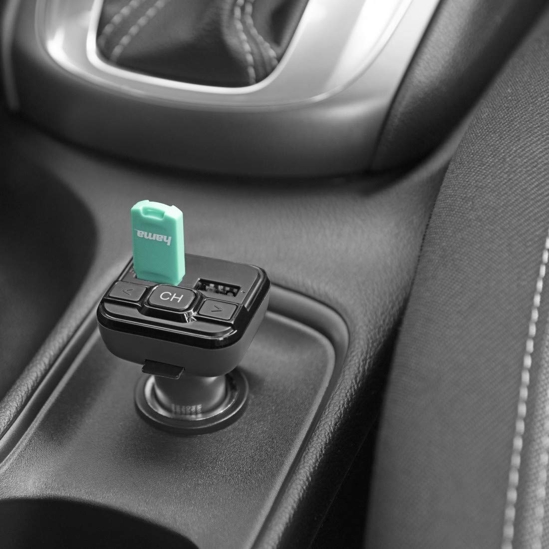 Hama Bluetooth FM Transmitter fürs Autoradio mit Kfz Ladegerät (Auto Adapter für Zigarettenanzünder Buchse mit Anschlüssen für microSD, USB Stick und zum Laden, Wireless Bluetooth Transmitter) grau