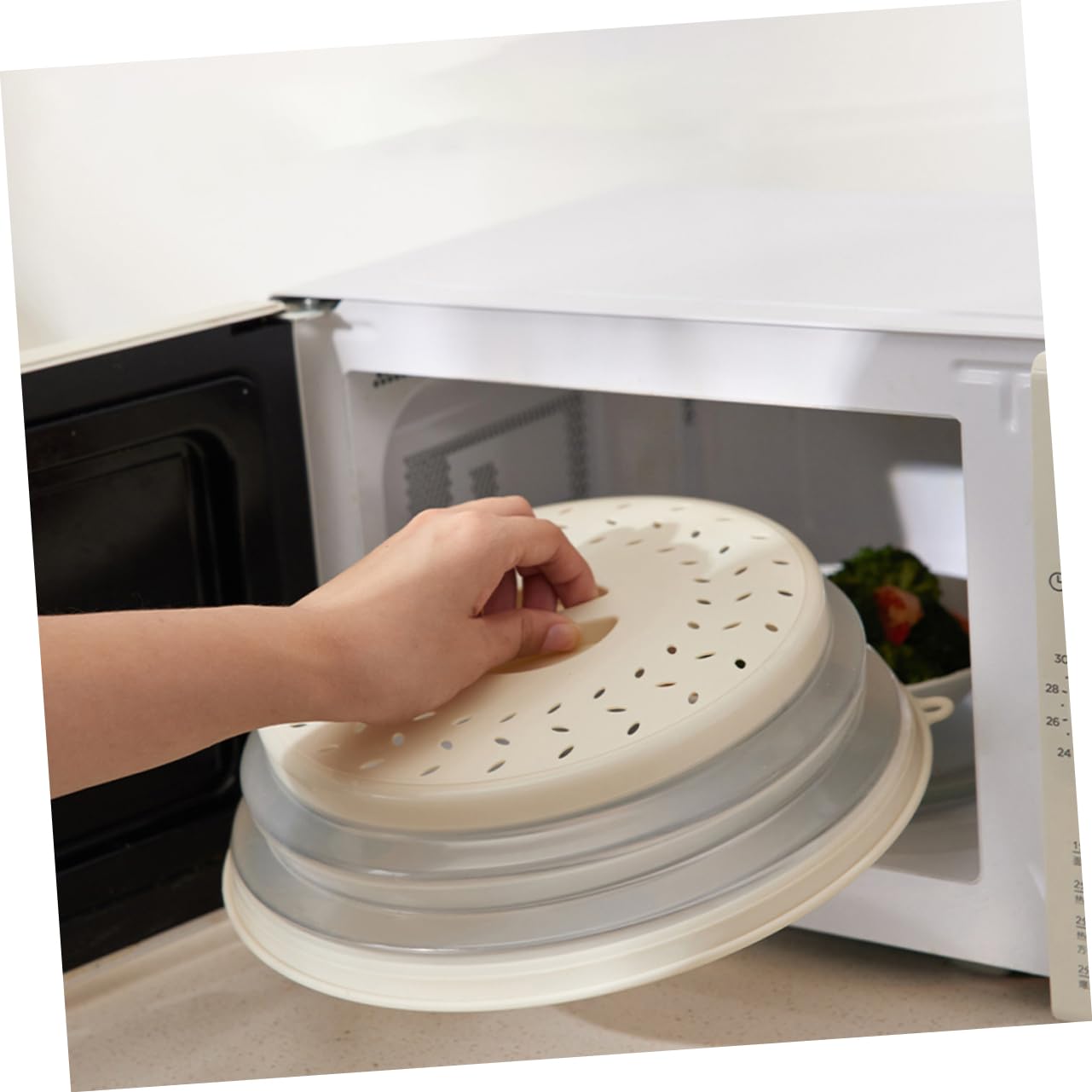 4 Piezas Cubiertas para Microondas Reutilizables Resistentes al Calor, Protectoras contra Salpicaduras, Utensilios de Cocina para Calentar Alimentos Color Aleatorio