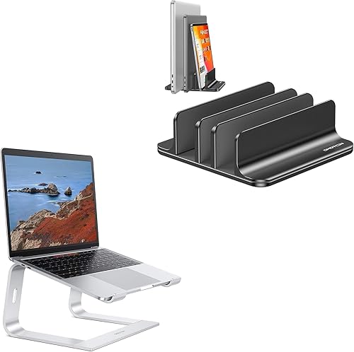 OMOTON Laptop Stand and 3-Slot Vertical Laptop Stand