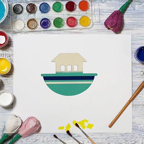 Miniatura 6 de Paquete de 30 adornos colgantes de madera del arca de Noé de 4 pulgadas, adornos colgantes de madera sin terminar del arca de Noé para manualidades,