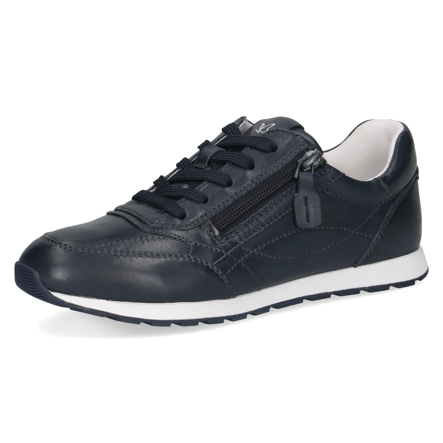 CAPRICE Women's Leather Sneakers, Blue (Ocean SOFTNAP.), 4 UK