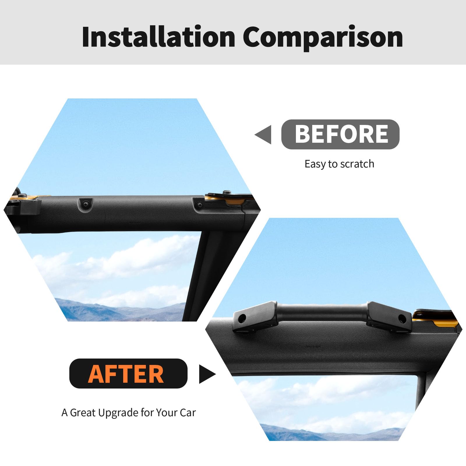 RT-TCZ Front Grab Handles Roll Grip Handle Bar Metal Interior Accessories Compatible with Ford Bronco 2021 2022 2023