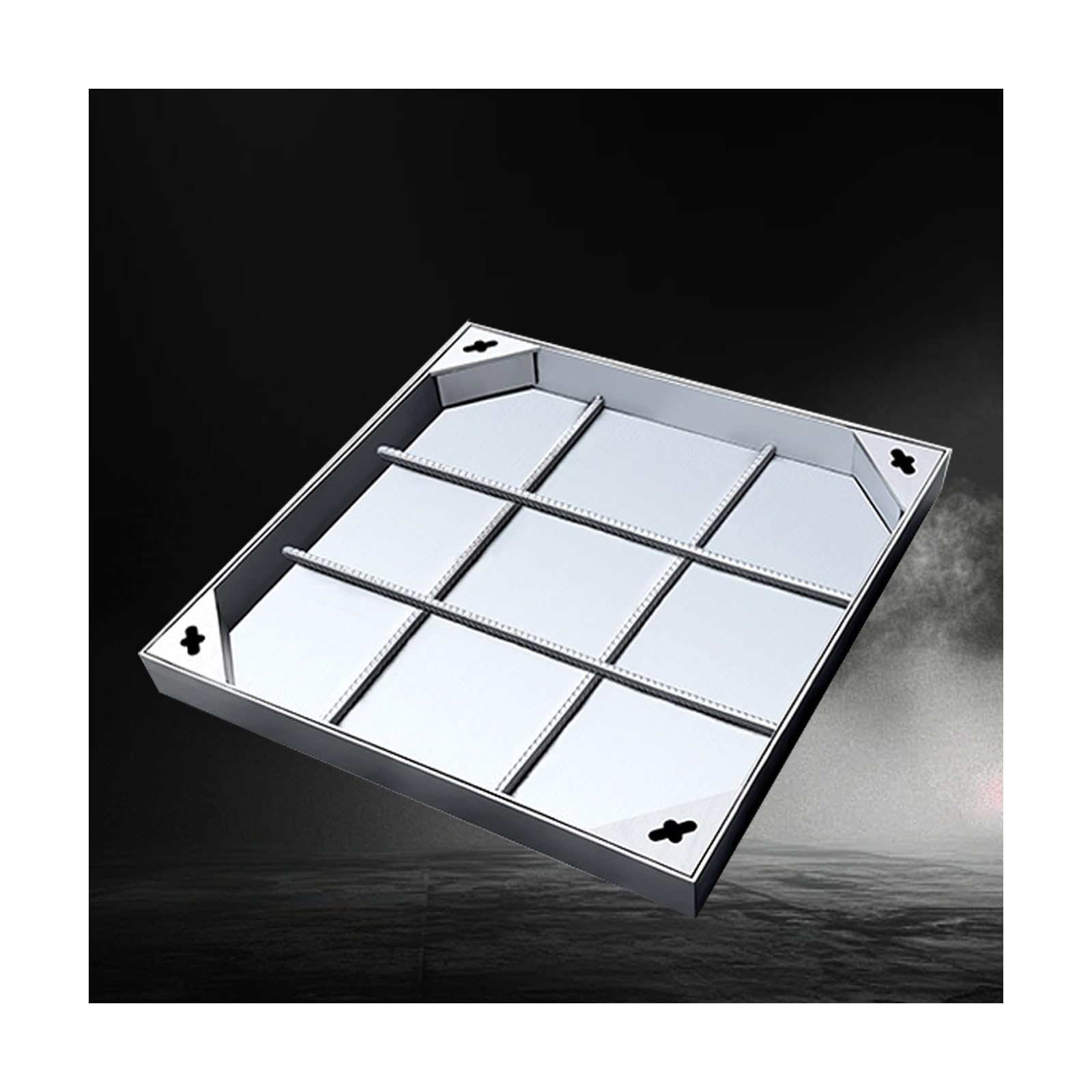 Manhole Covers, Square Septic Tank Lid with Base，Stable Load-Bearing, Durable, Reinforced with Steel Bars(50 * 50 * 5cm/19.6 * 19.6 * 1.96in)
