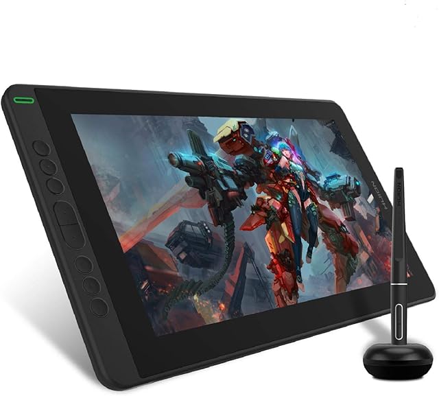 HUION Kamvas 13 New Graphics Drawing Monitor 13.3 Inch Full-laminated Screen, 8 Programmable Press Keys, Supports Connectivity with Android Device, Without Stand - for Remote Office & E-learning
