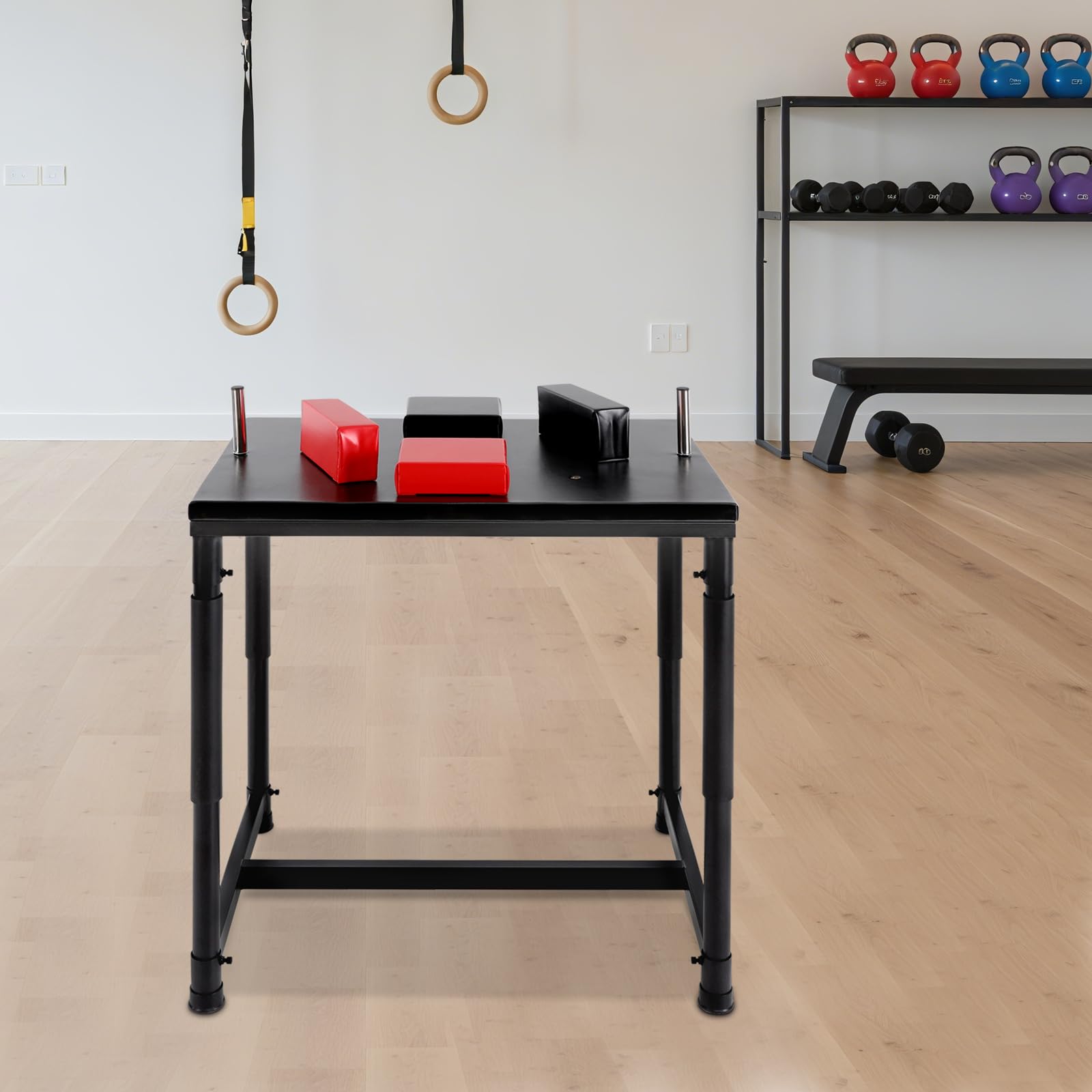 90 x 65 x 100CM Armdrücktisch, 1000KG Belastbarkeit Edelstahl Rot/Schwarz Arm Wrestling Tisch Wettkampftisch Krafttrainingsgerät mit Polster Ellenbogenauflagen für Fitnessstudio Verein Sporthallen