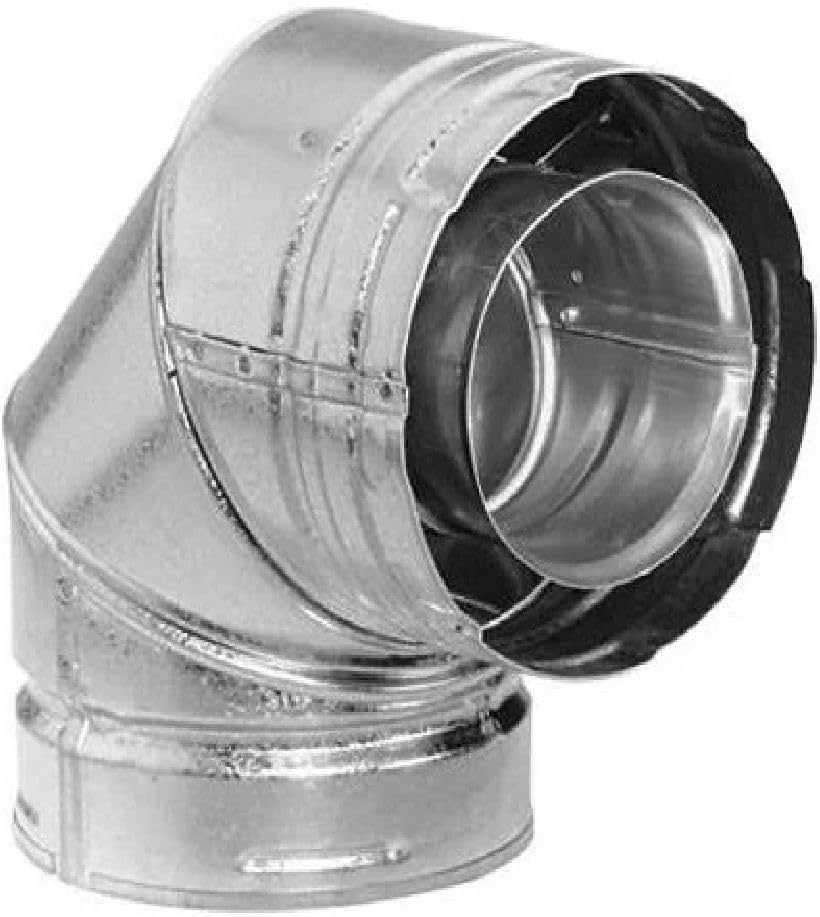 Simpson Dura-Vent 46DVA-E90 Duravent Direct Vent Galvanized 90 Degree Elbow, 4 x 6-5/8