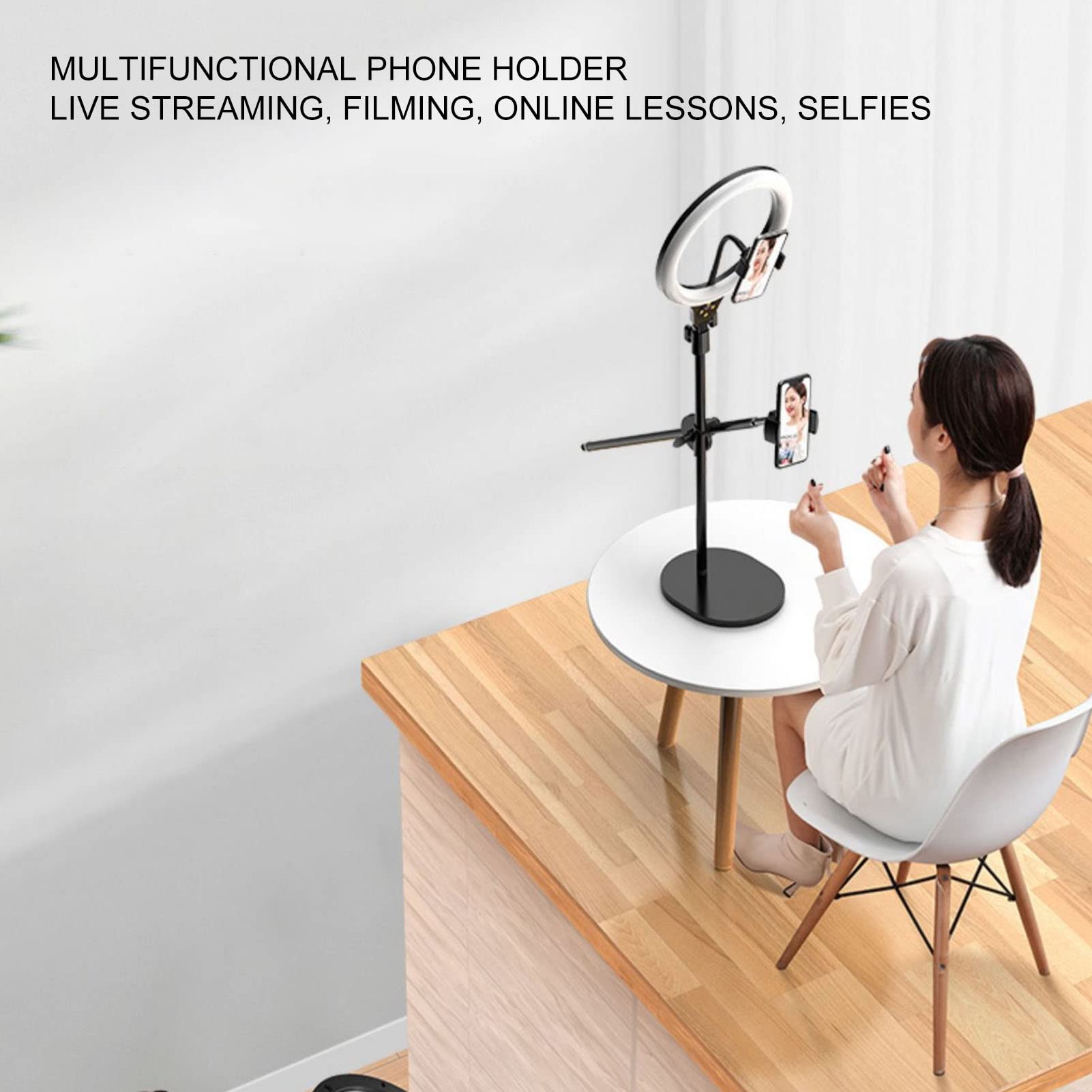 Soporte para teléfono móvil, grabación de video, multiángulo, ajustable, telescópico, suave, soporte para teléfono celular, soporte de abrazadera de transmisión en vivo
