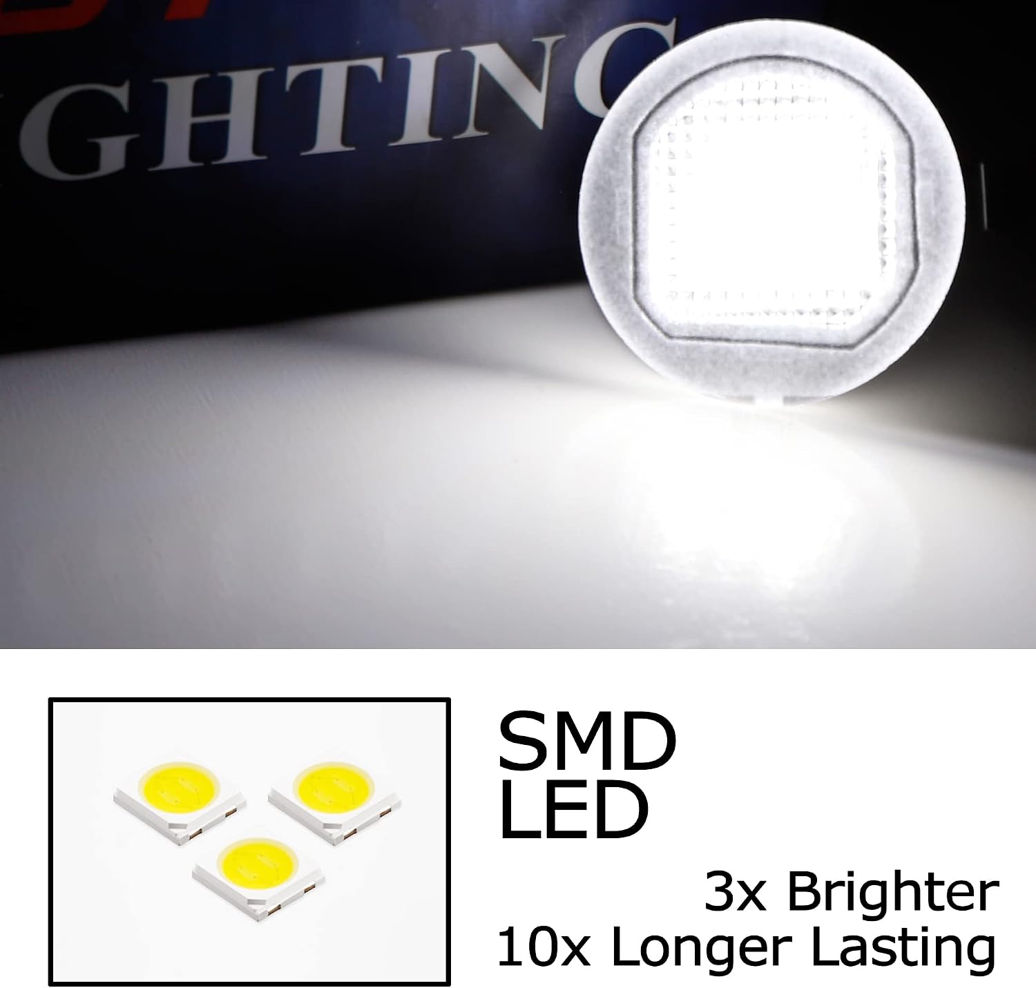 iJDMTOY White 18-SMD Full LED Under Side Mirror Puddle Lights Compatible With 2019-up Chevrolet Silverado Suburban/Tahoe, GMC Sierra Yukon, Cadillac Escalade, etc