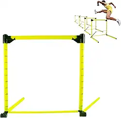 Barreiras ajustáveis com escala - Equipamento de treinamento de agilidade destacável para pista, futebol e futebol, uso interno e externo, ideal para saltos atléticos e exercícios de velocidade (1)