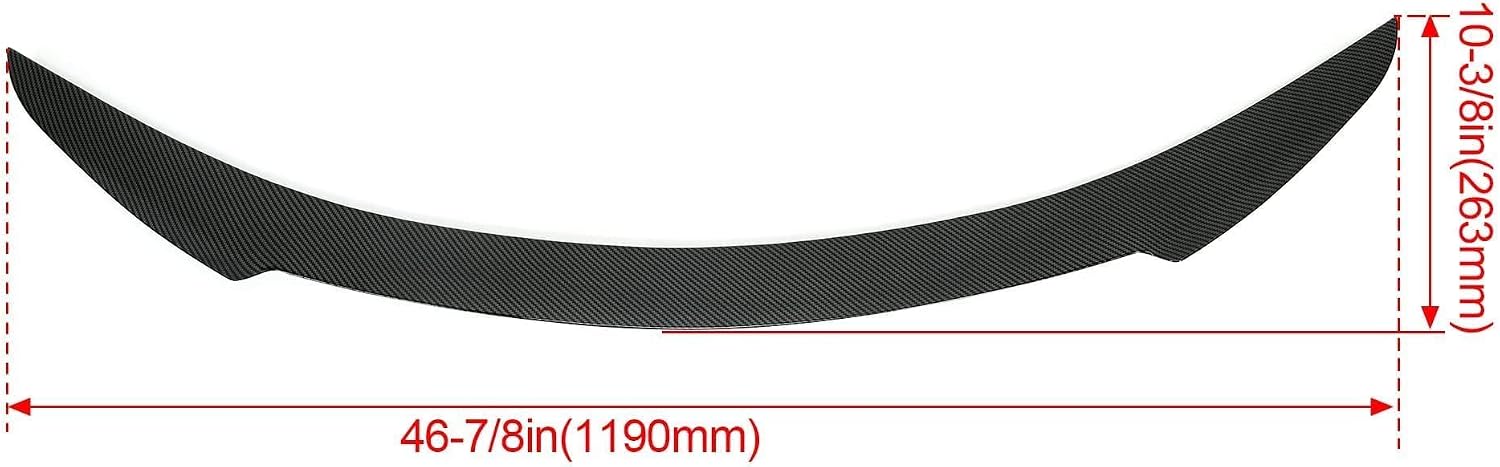 HECASA Rear Spoiler Trunk Wing Compatible with 2012-2021 Tesla Model S Air Deflector ABS Plastic Carbon Fiber Printing