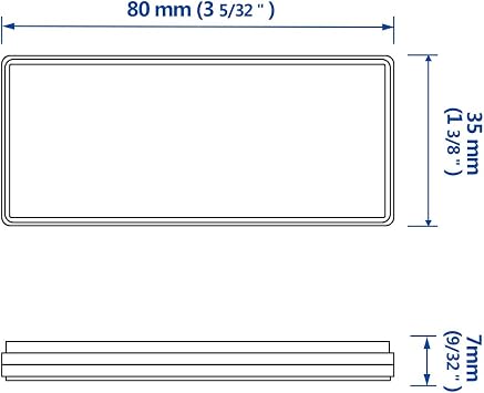 BSK 3 DOT Rectangular White Stick-on Reflectors - Pack of 2