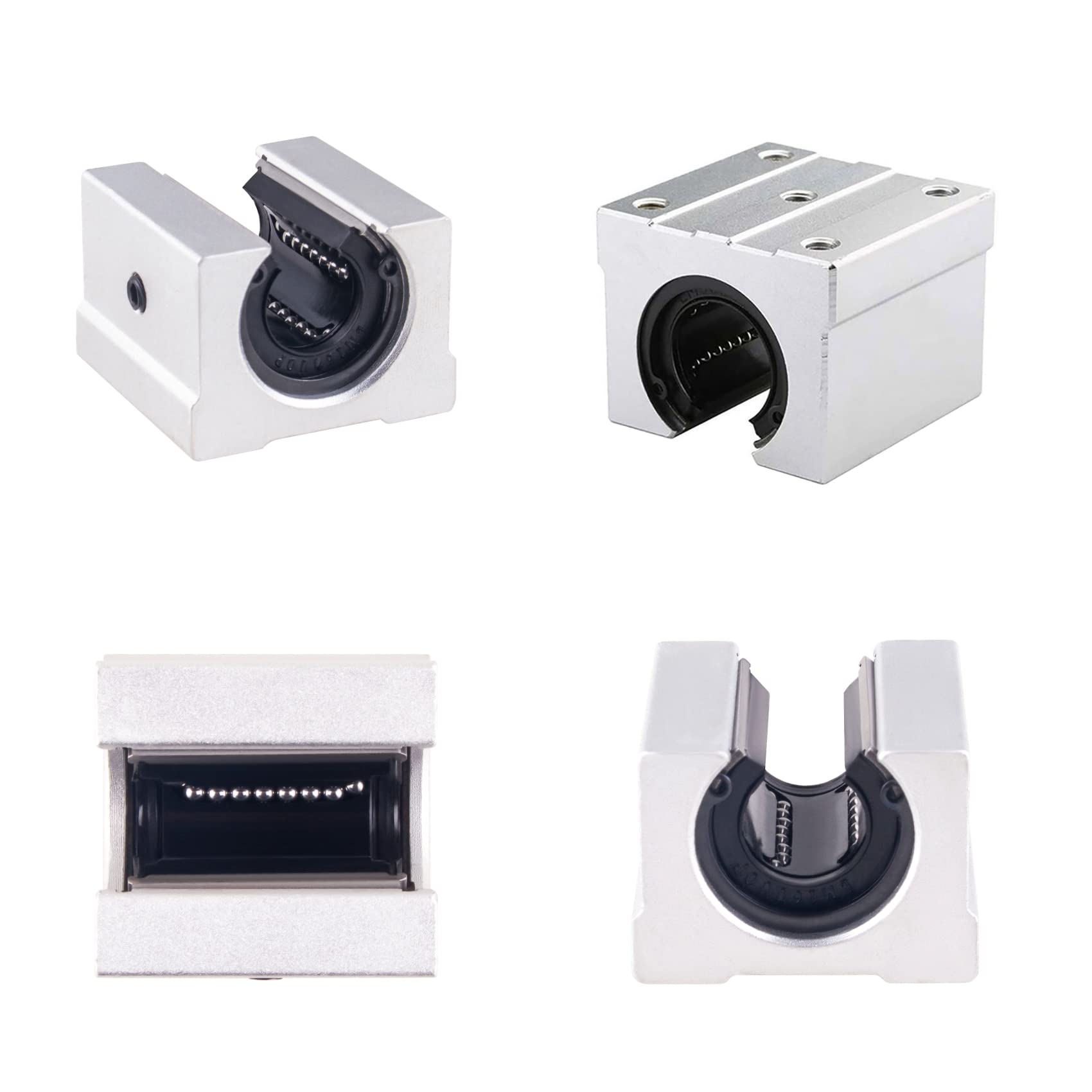 Kits de riel lineal SBR20-400 mm con 2 varillas de eje SBR20 y 4 rodamientos de bloque cuadrado SBR12UU, rieles lineales y rodamientos para máquina CNC e impresora 3D