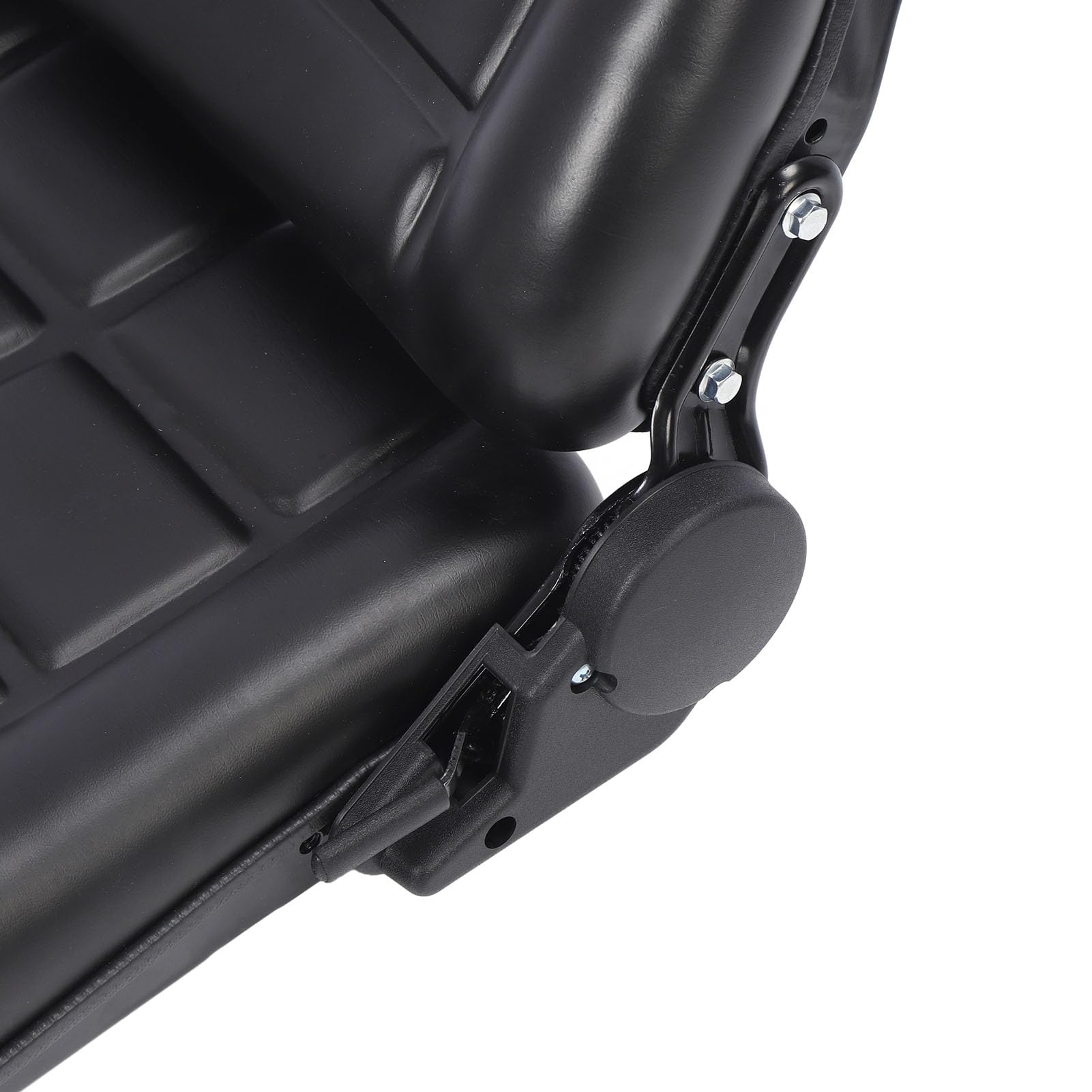 SIXRUN Gabelstaplersitz mit Schalter, Ergonomischer Rasenmähersitz aus PVC-Leder, Verstellbare 30-180-Grad-Rückenlehne für Bagger, Lader und Teleskoplader (Ohne Armlehne)