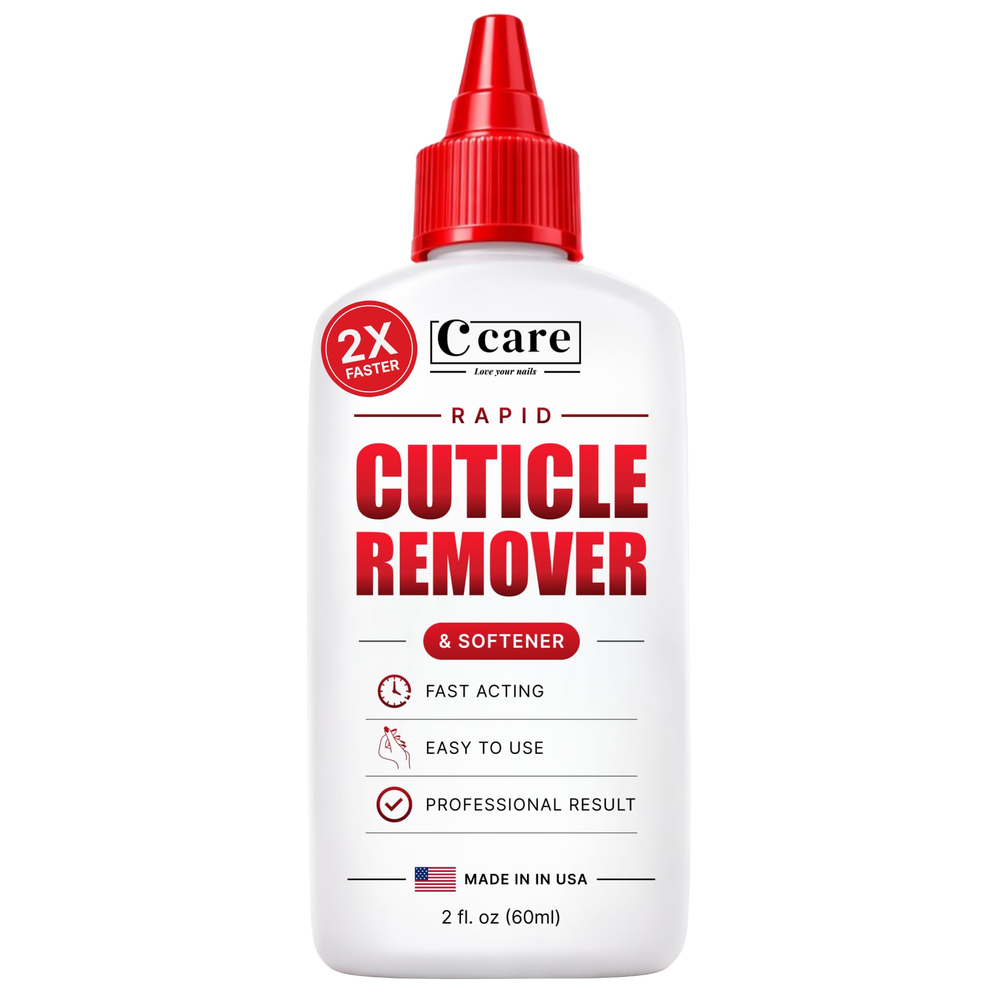 C CARE Rapid Cuticle Remover 2oz – Instant Professional Cuticle Remover Gel, Infused with Aloe Vera, Sweet Almond Oil & Glycerin, Softens & Removes