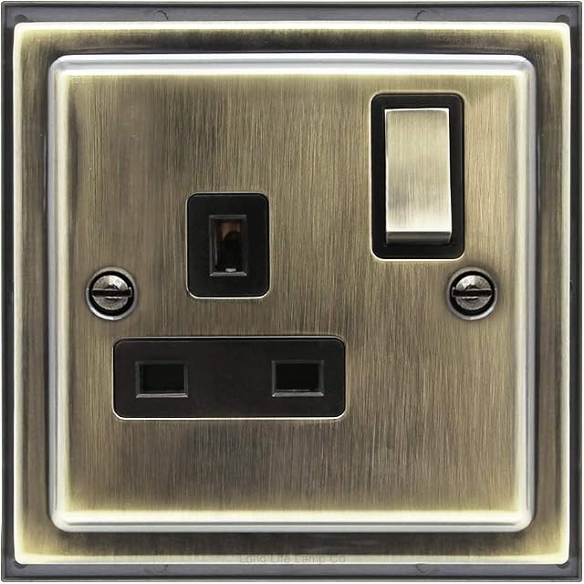 Brush Antique Brass Single Switch Socket 13amp Single Pole BE405 KME