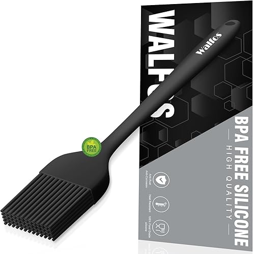 Walfos Cepillo de repostería de silicona, resistente al calor, perfecto para aceite, mantequilla, barbacoa, hornear, cocina, núcleo de acero fuerte