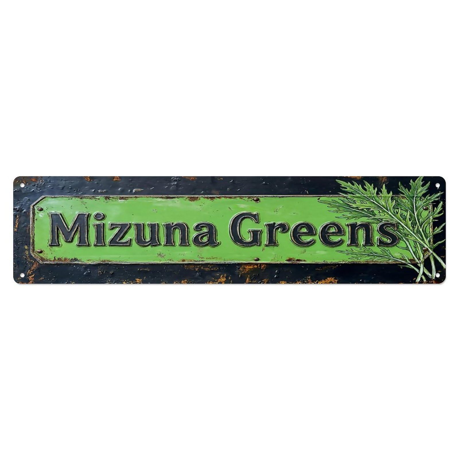 Vintage Mizuna Greens Peppery Farmhouse Metal Tin Sign