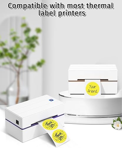 Miniatura 4 de iEager Etiquetas adhesivas térmicas circulares de 2 pulgadas, etiquetas térmicas directas redondas autoadhesivas, calcomanías térmicas en rollo